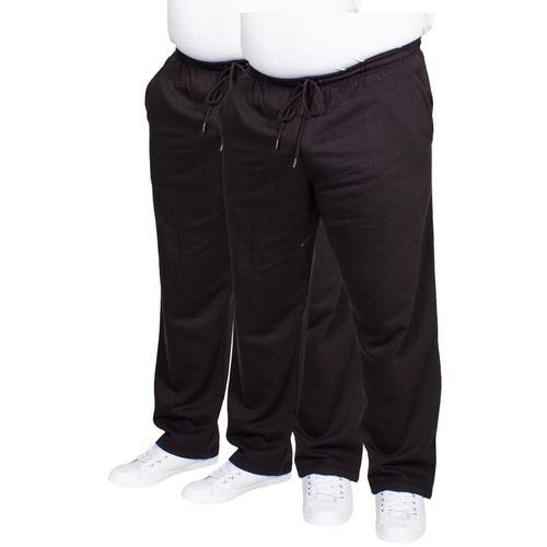 Bigdude Open Hem Joggers Twin Pack Black