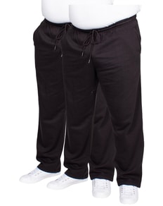 Bigdude Open Hem Joggers Twin Pack Black