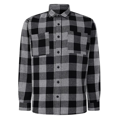 Bigdude Checked Waffle Shirt Black/White