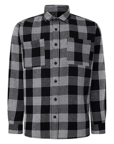 Bigdude Checked Waffle Shirt Black/White