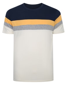 Bigdude Striped Colour Block T-Shirt Navy Tall