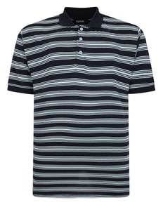 Bigdude Striped Jersey Polo Navy