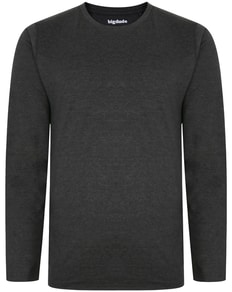 Bigdude Long Sleeve Marl T-Shirt Charcoal