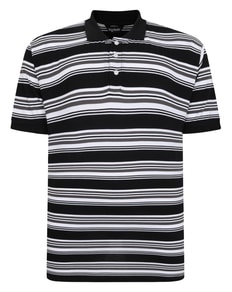 Bigdude Multi Striped Pique Polo Charcoal