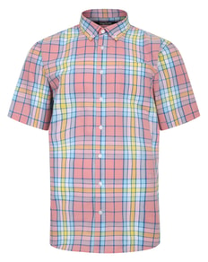 Bigdude Button Down Collar Checked Shirt Multi