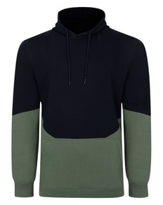 Bigdude Block Panel Hoody Navy/Sage Green Tall