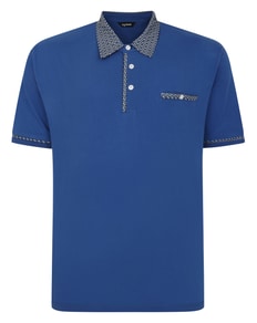 Bigdude Designer Collar Polo Deep Blue