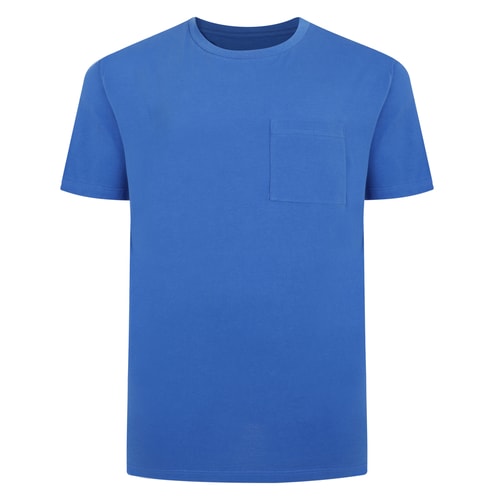 Bigdude Plain Crew Neck T-Shirt With Pocket Royal Blue