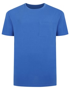 Bigdude Plain Crew Neck T-Shirt With Pocket Royal Blue