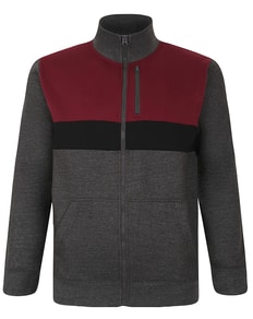 Bigdude Full Zip Colour Block Jacket Charcoal