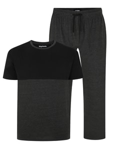 Bigdude Cut & Sew Pyjama Set Charcoal/Black