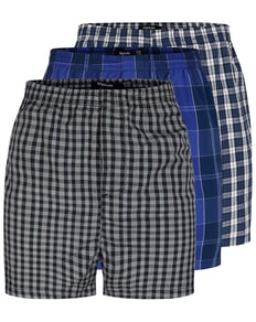 Bigdude 3 Pack Woven Boxer Shorts Navy