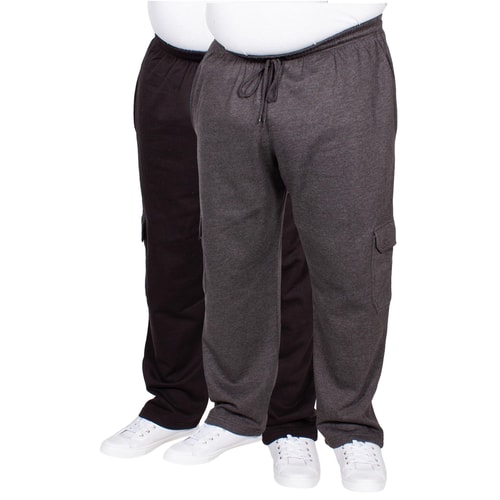 Bigdude Straight Leg Cargo Joggers Twin Pack Charcoal/Black