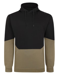 Bigdude Block Panel Hoody Black/Khaki Tall