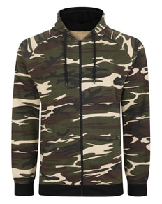 Bigdude Raglan Camo Full Zip Hoody Khaki