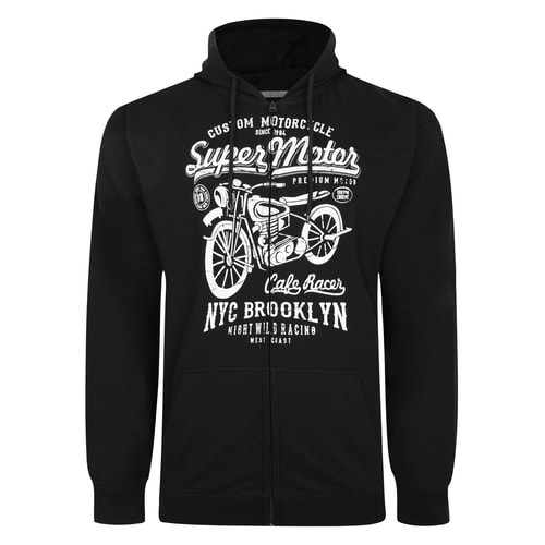 Bigdude Motorcycle Print Hoody Black