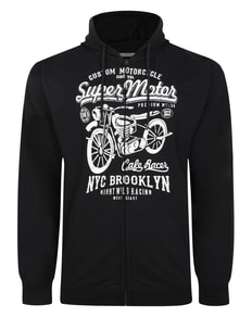 Bigdude Motorcycle Print Hoody Black