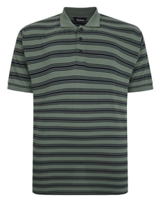 Bigdude Striped Jersey Polo Sage Green