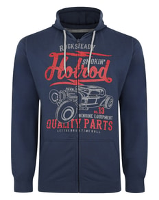 Bigdude Hotrod Print Hoody Navy