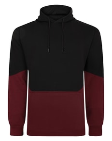 Bigdude Block Panel Hoody Black/Burgundy