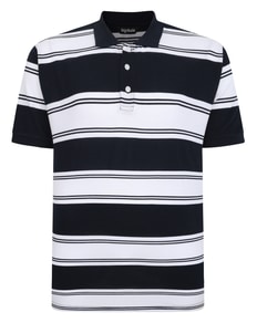 Bigdude Rugby Striped Pique Polo Navy