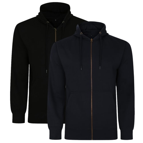 Bigdude Essentials Zip Hoody Twin Pack Black/Navy Tall