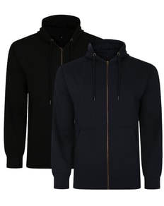 Bigdude Essentials Zip Hoody Twin Pack Black/Navy Tall