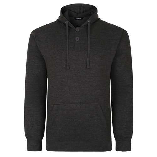 Bigdude Buttoned Pullover Hoody Charcoal