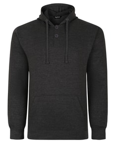 Bigdude Buttoned Pullover Hoody Charcoal