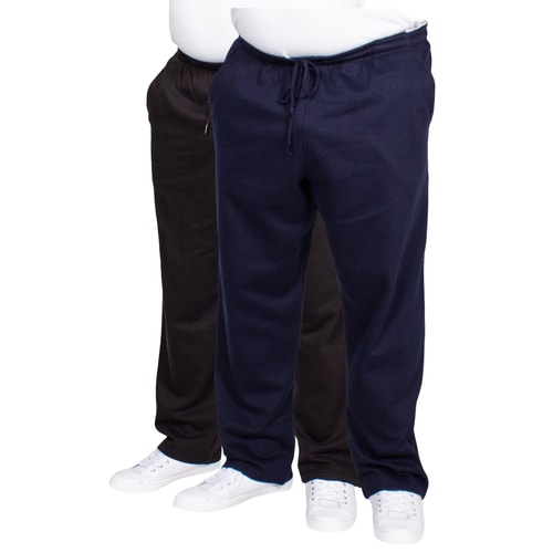 Bigdude Open Hem Joggers Twin Pack Black/Navy