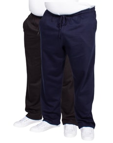 Bigdude Open Hem Joggers Twin Pack Black/Navy