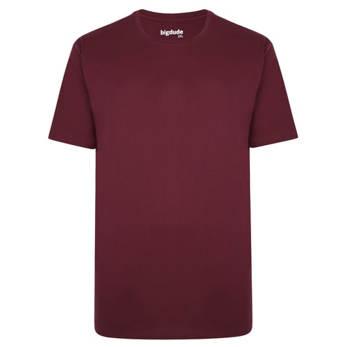 Bigdude Heavy Weight Plain T-Shirt Burgundy