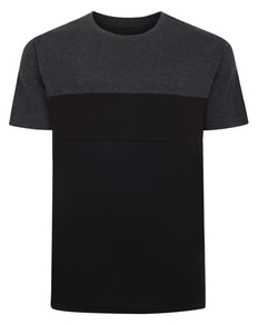 Bigdude Cut & Sew Space Dye T-Shirt Charcoal Tall