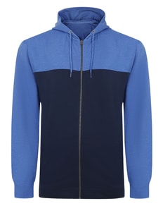 Bigdude Color Block Zipped Hoody Navy/Royal Blue Tall