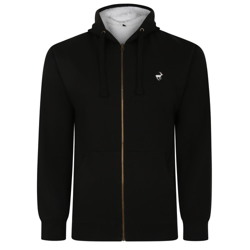 Bigdude Sherpa Lined Zip Hoody Black