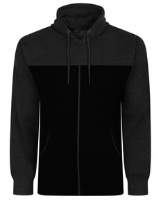 Bigdude Color Block Zipped Hoody Black/Charcoal Tall 