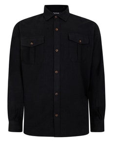 Bigdude Plain Flannel Long Sleeve Shirt Black Tall