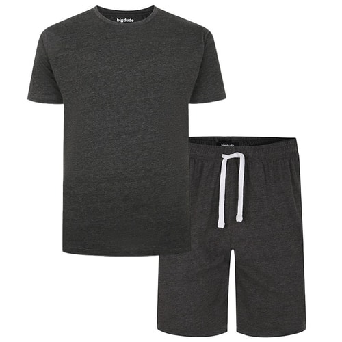 Bigdude Short Sleeve Pyjama Set Charcoal