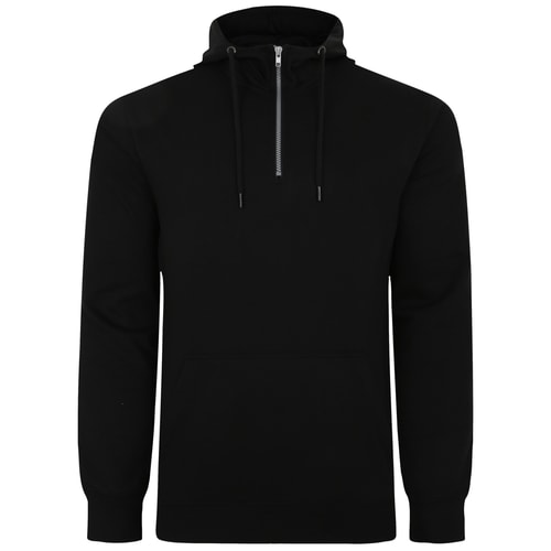 Bigdude Lightweight Half Zip Hoody Black Tall