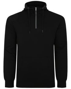 Bigdude Lightweight Half Zip Hoody Black Tall