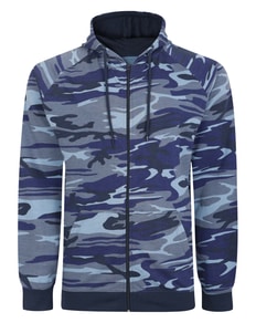 Bigdude Raglan Camo Full Zip Hoody Navy