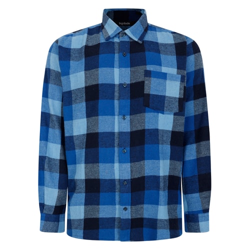 Bigdude Checked Flannel Long Sleeve Shirt Blue/Navy