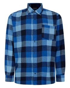 Bigdude Checked Flannel Long Sleeve Shirt Blue/Navy