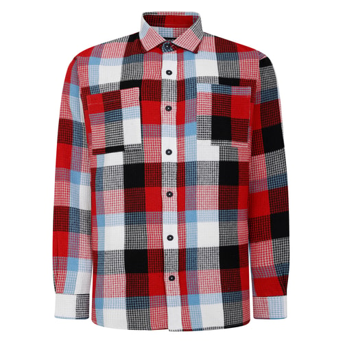 Bigdude Checked Waffle Shirt Pepper Red/Blue