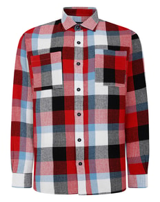 Bigdude Checked Waffle Shirt Pepper Red/Blue