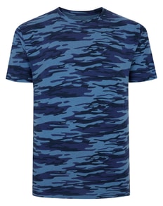 Bigdude Camo T-Shirt Navy Tall