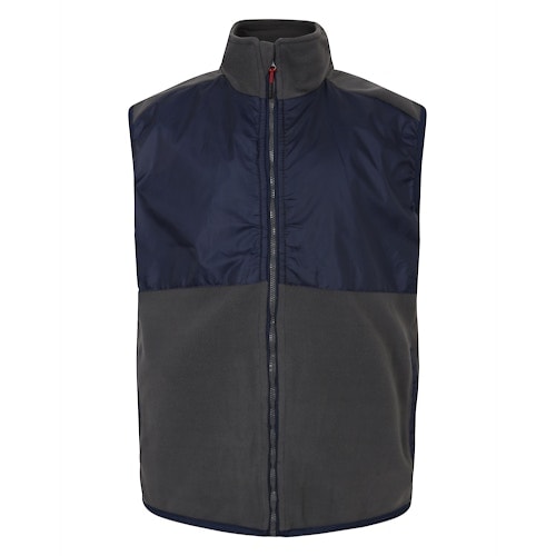 Bigdude Nylon Polar Fleece Gilet Navy/Charcoal