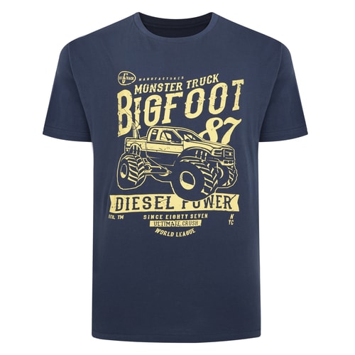 Bigdude Monster Truck Print T-Shirt Navy