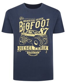 Bigdude Monster Truck Print T-Shirt Navy