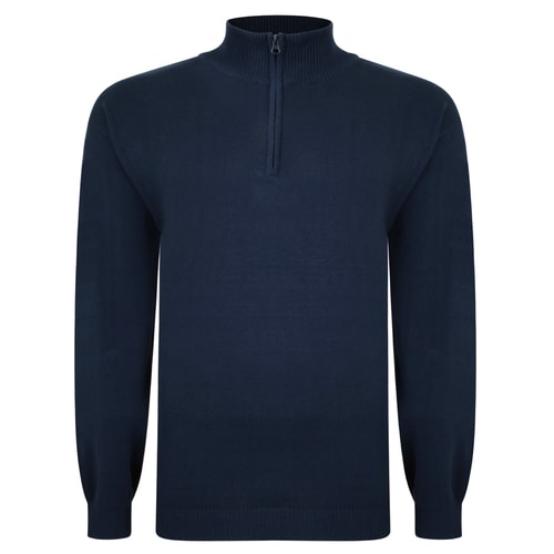 Bigdude Half Zip Knitted Jumper Navy